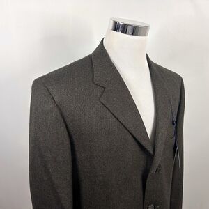 NWT Club Room 44S Sport Coat Wool Cashmere Brown Herringbone Three Button Vented
